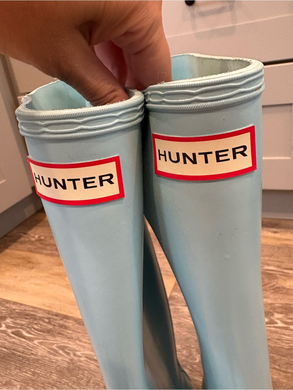 Hunter Tall Waterproof Rain Boots in Robins Egg Blue - Picture 2 of 14
